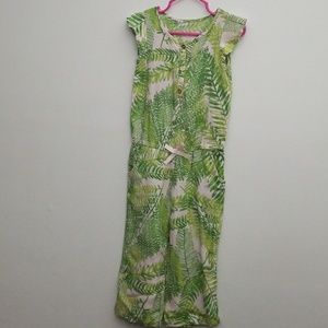 Cherokee tropical green romper ,2T